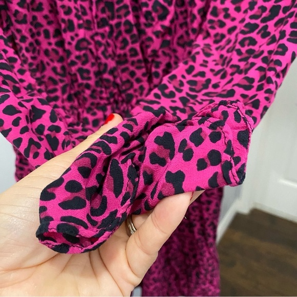 ZADIG & VOLTAIRE Reveal Print Leo Leopard Print Long Sleeve Mini Dress Sz Small - Picture 5 of 8
